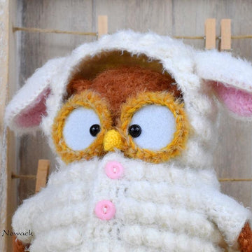 Owls in easter costumes, Easter Owls crochet pattern 3 in 1, English