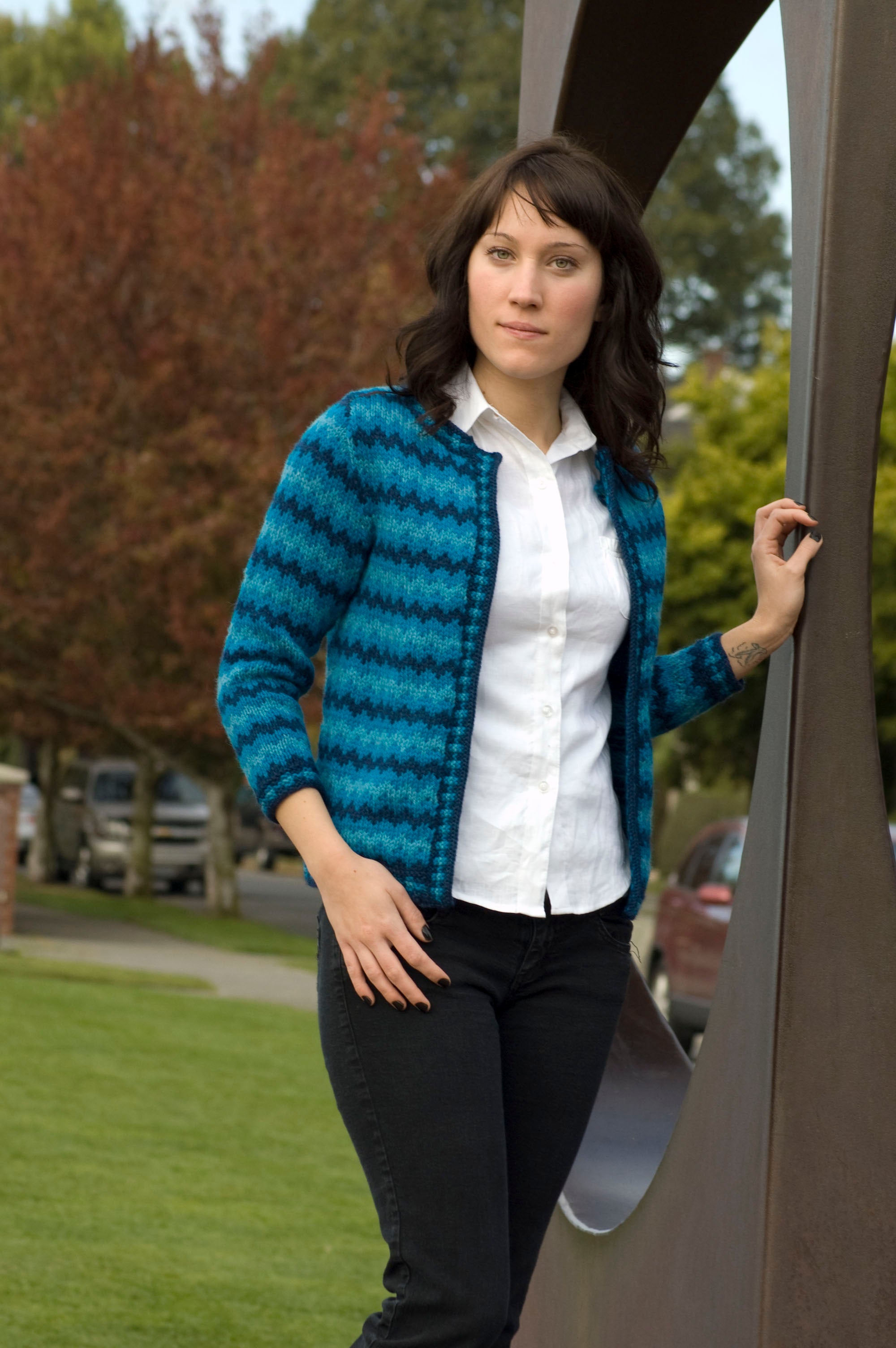 Tonal Fair Isle Jacket in Cascade 220 - W230