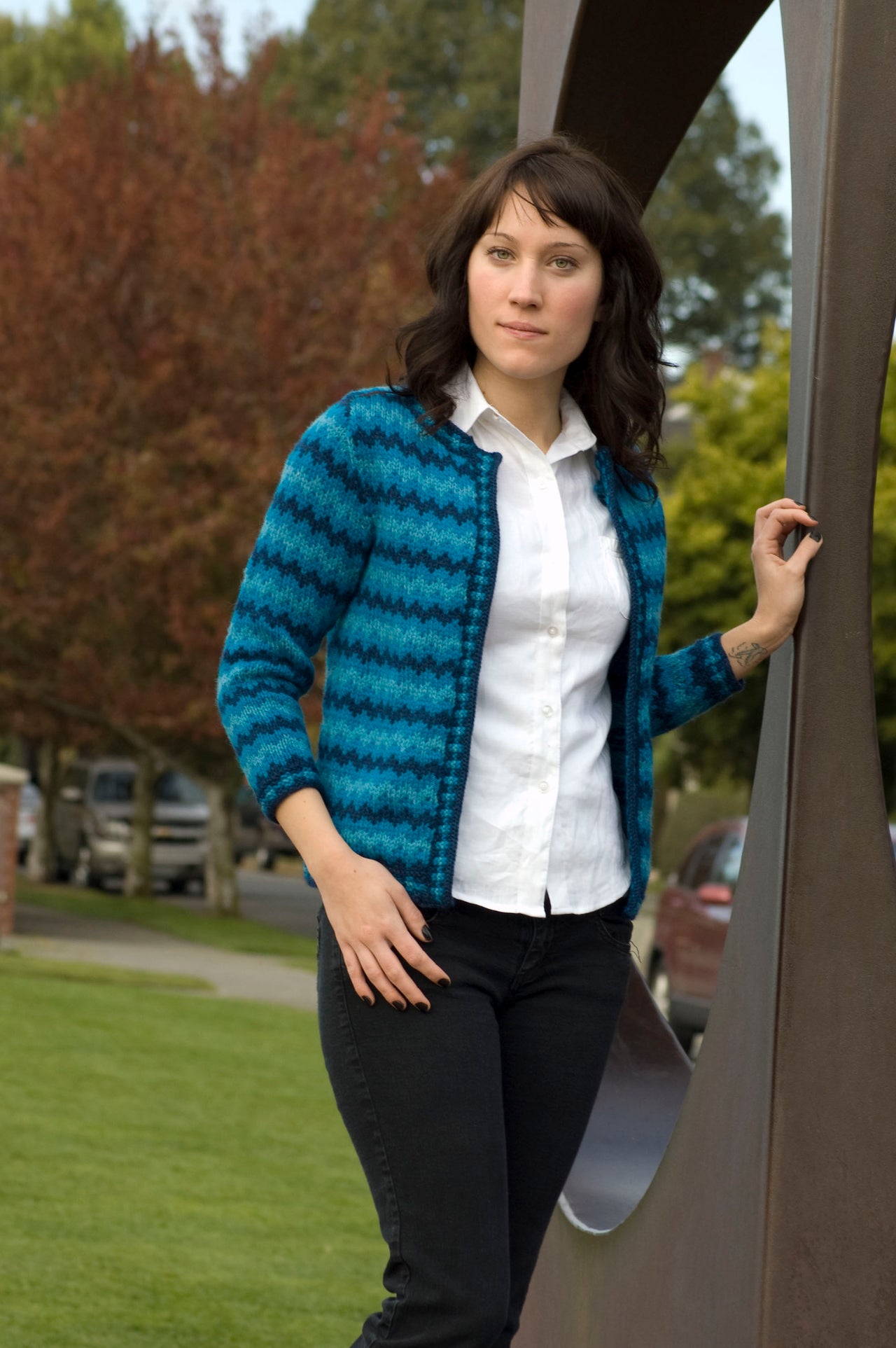 Tonal Fair Isle Jacket in Cascade 220 - W230