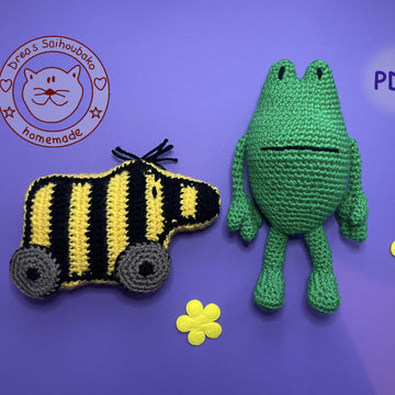 Tigered Duck and Frog amigurumi