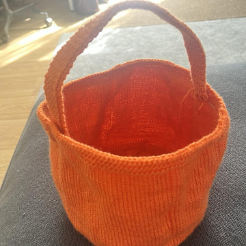 Knitted trick or treat bucket
