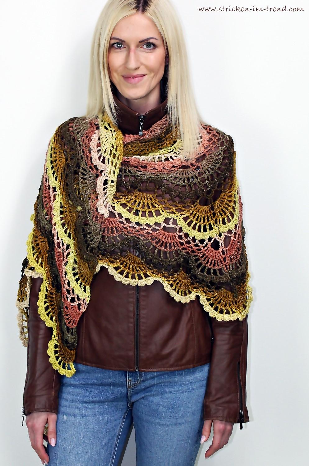 Crochet Pattern Triangle Shawl BioTronik #5 | Easy Crochet Shawl | Textured Wrap PDF