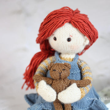 Doll Knitting Pattern - Knitted Doll Jane
