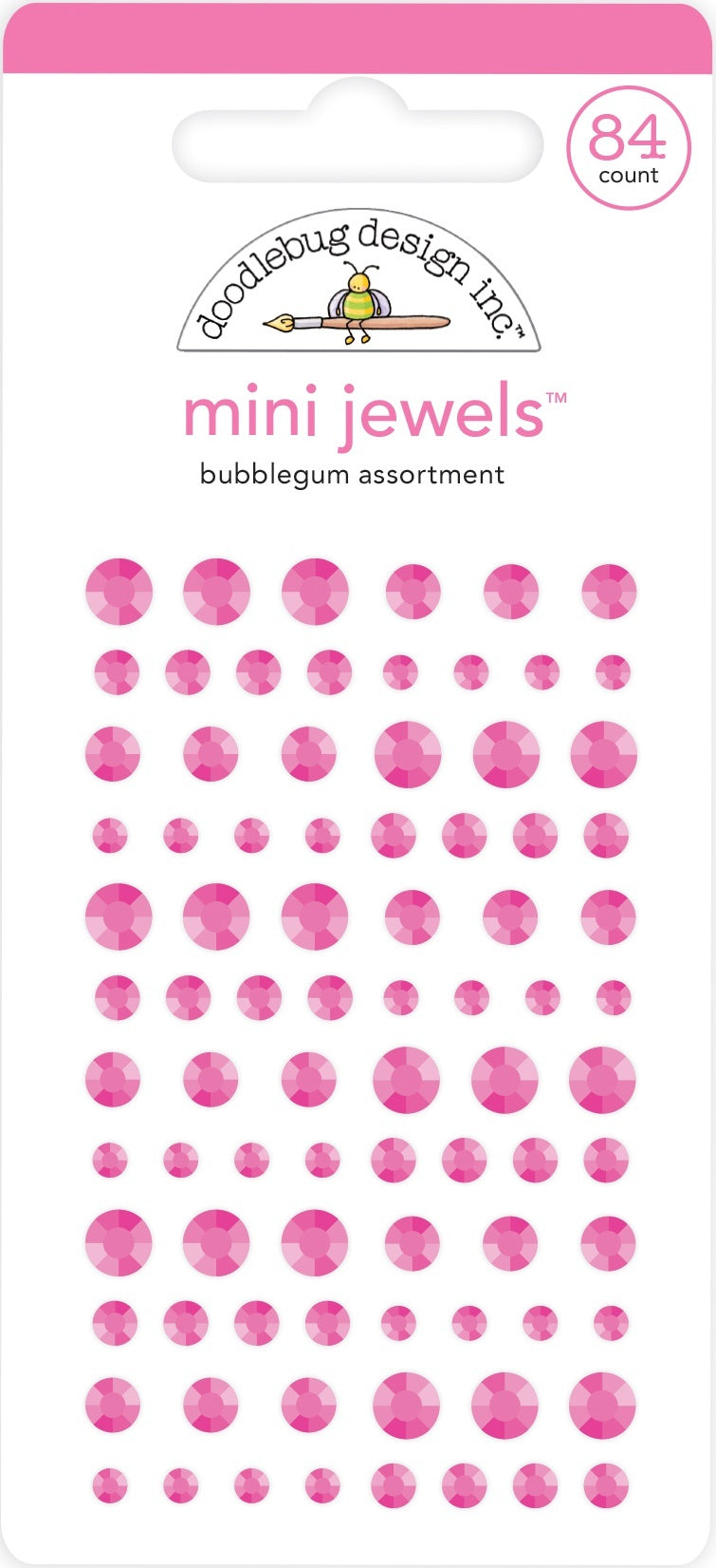 Doodlebug Adhesive Mini Jewels - Bubblegum