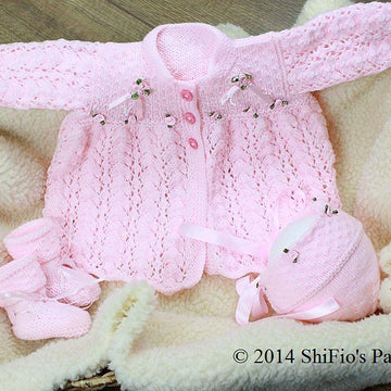 212-Diana Baby Matinee Jacket Knitting Pattern UK & USA Terms #212