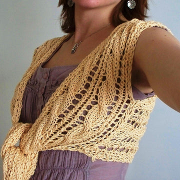 Tie Front Cabled Bolero