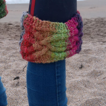 Pretty reversible necktie scarf and boot toppers