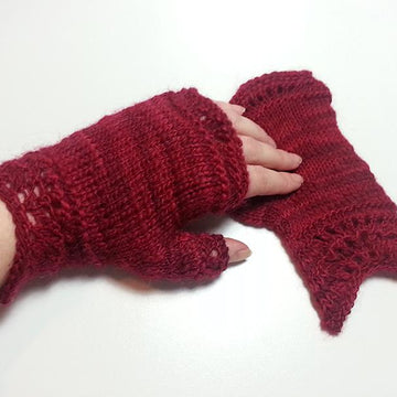 Sea Line Fingerless Mittens