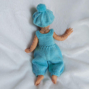 Button-Front Romper and Beret for 9 Inch Dolls
