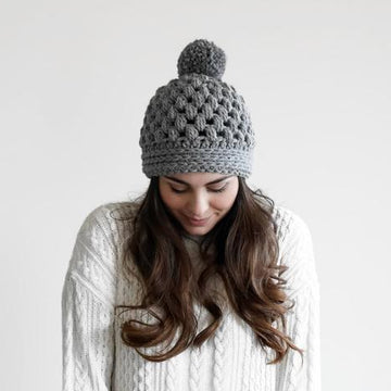 Chunky pom hat