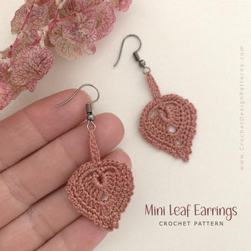 Mini Leaf Earrings Crochet Pattern