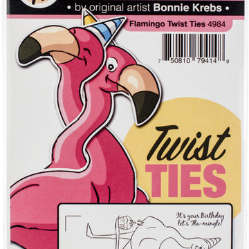Art Impressions Twist Ties Stamp & Die Set - Flamingo