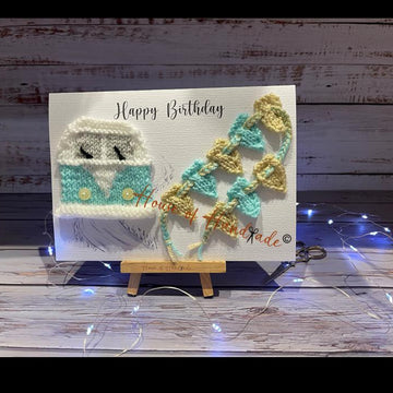 Knit & Print Campervan Inspired Knitting Pattern Make Your Own Card PDF Instant Download