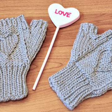 Heart Warmers Heart Cable Knit Legwarmers and Mini Mitts in Girls and Adult Sizes