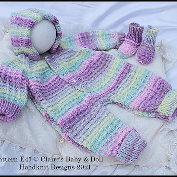 Waffle style All in One and Socks Set for 16-22” doll/preemie – 3m+ baby