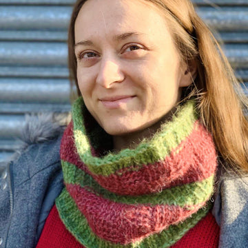 Tunisian Crossed Basketweave Cowl