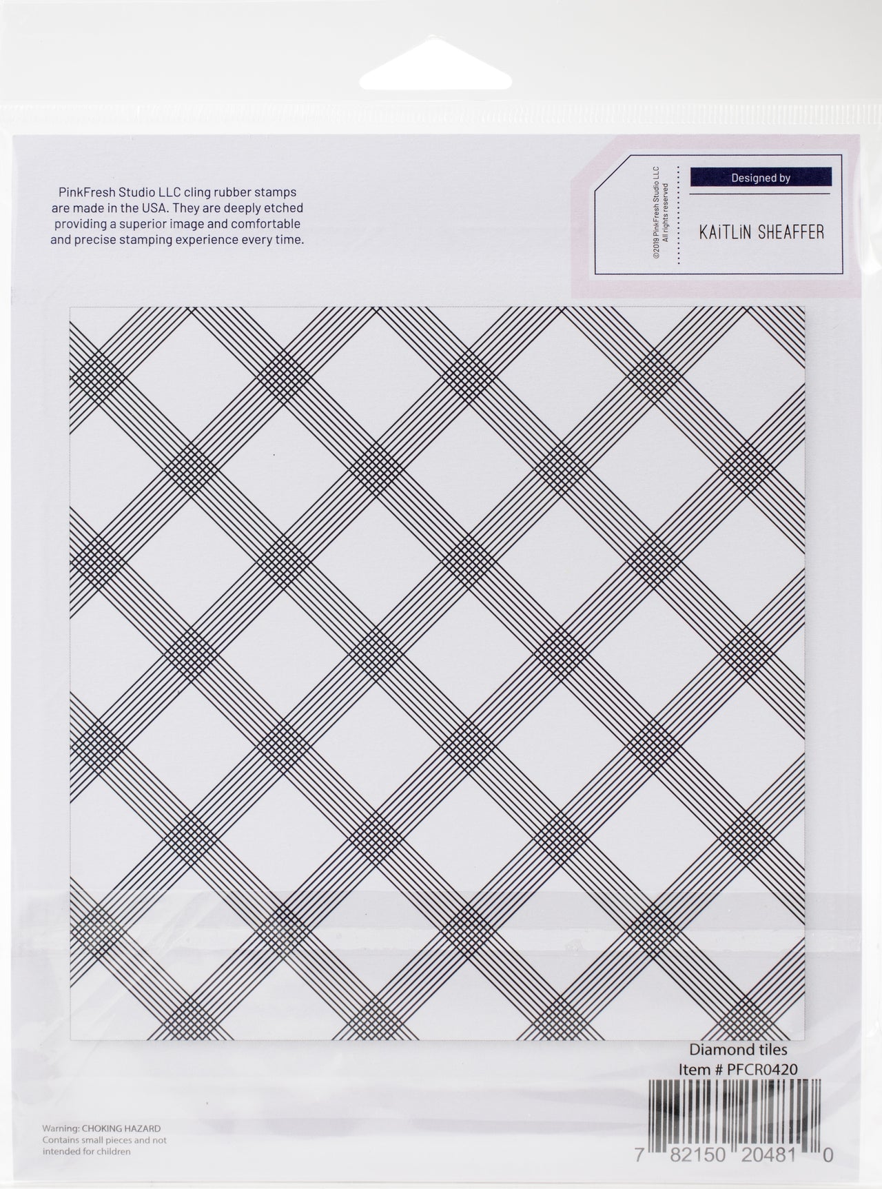 Pinkfresh Studio Cling Rubber Stamp Set 6"X6" - Diamond Tiles