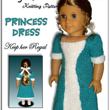 Princess Dress, Knitting Pattern for American Girl and 18 inch dolls. 038