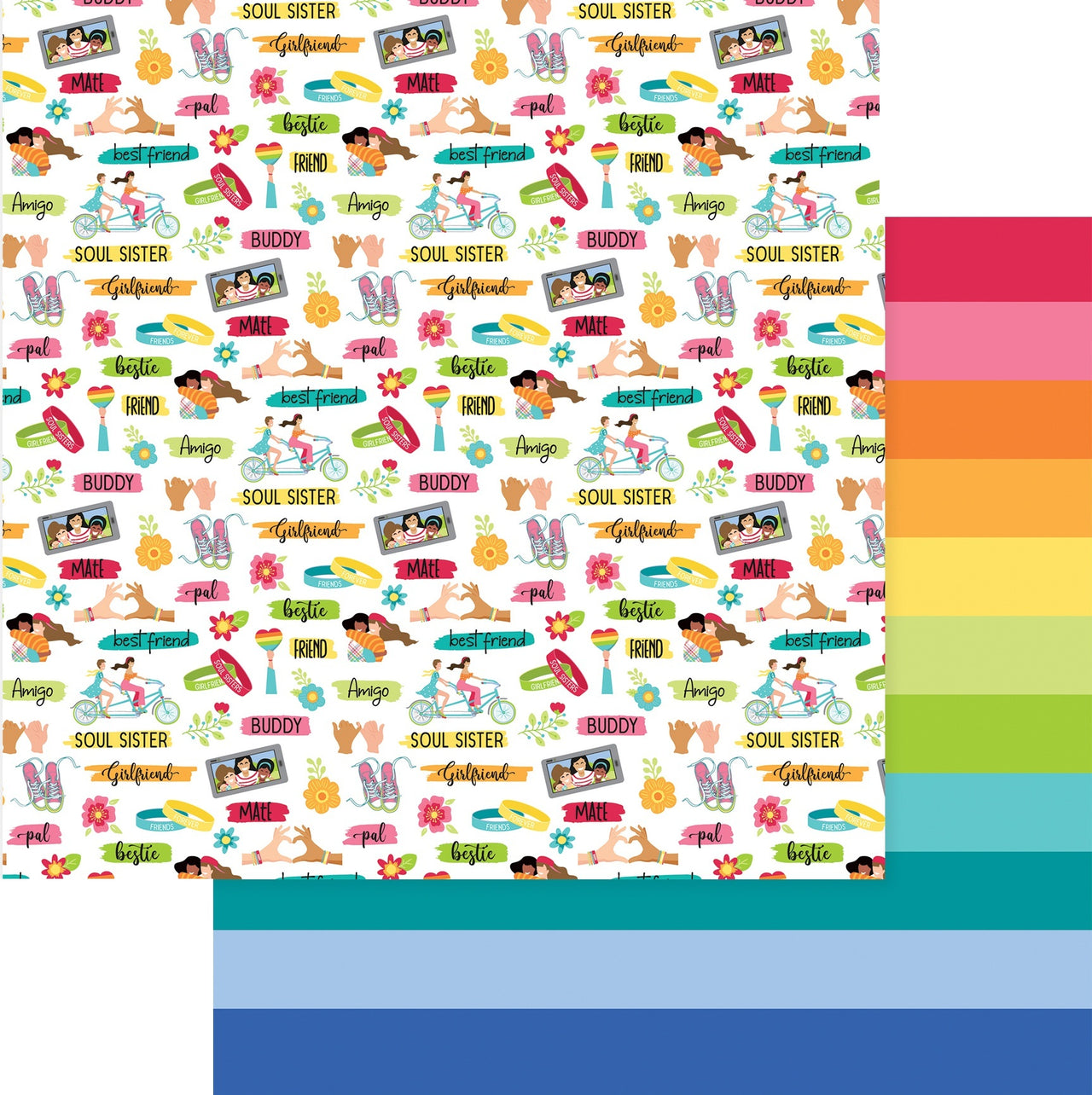 Photoplay Paper Best Friends Double-Sided Cardstock 12"X12" - Friendship