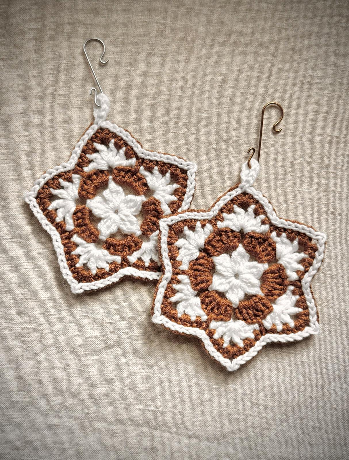Gingerbread Cookie Snowflake and Star Ornament
