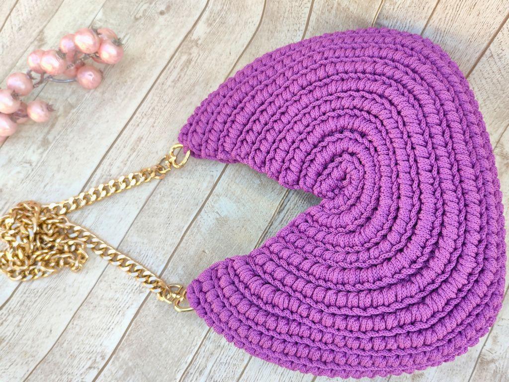 Textured Half Moon Crescent Bag