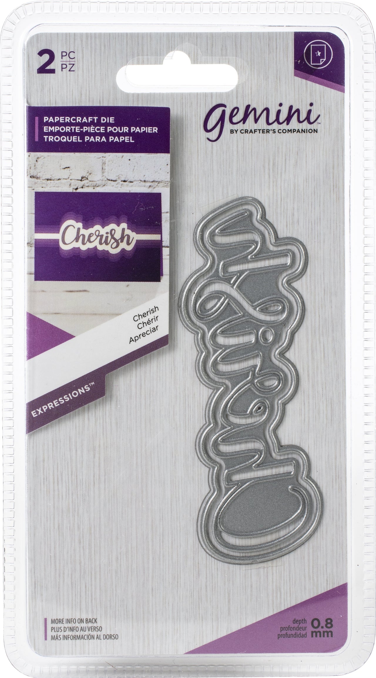 Crafter's Companion Gemini Papercraft Die - Cherish 1.4"X3.7"