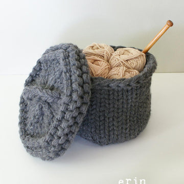 Chunky Knit Lidded Baskets (homdec012)
