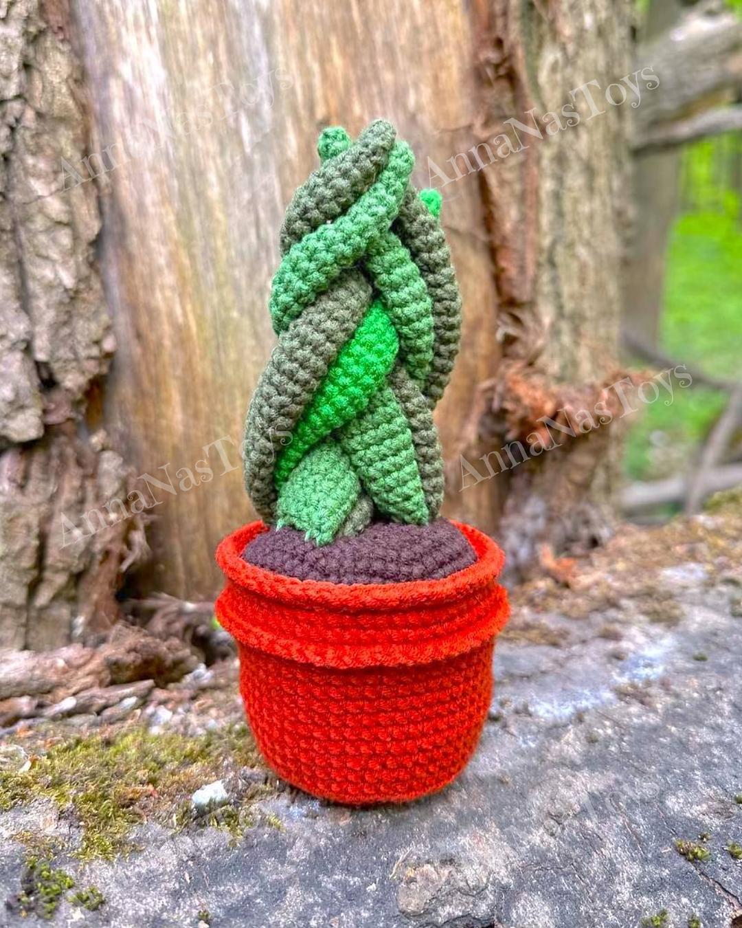 Crochet Succulent Pattern, Potted Sansevieria