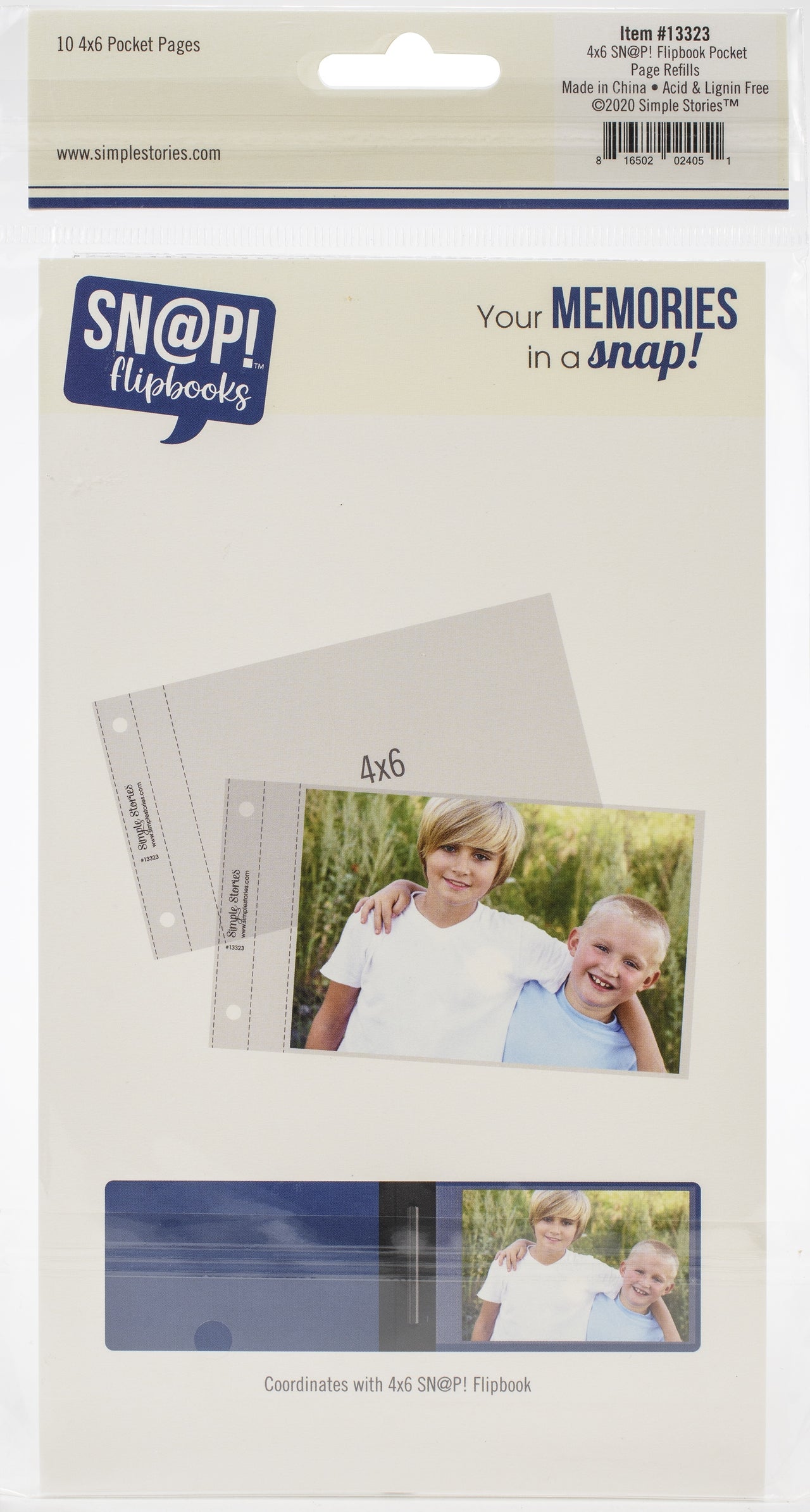 Simple Stories Sn@p! Pocket Pages For 4"X6" Flipbooks 10/Pkg - (1) 4"X6" Pocket