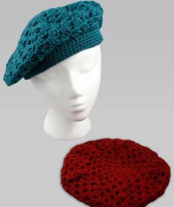 Crochet Beret in Red Heart Soft Solids - WR1030