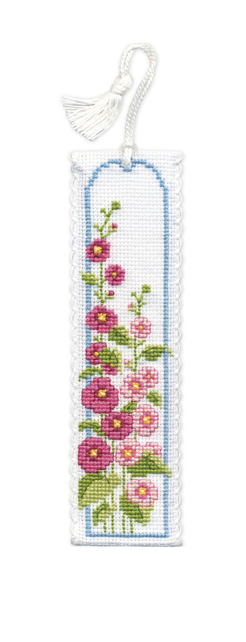 Textile Heritage Hollyhocks Bookmark Cross Stitch Kit - 19cm x 5cm