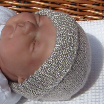 Baby Silver Silk Beanie Hat