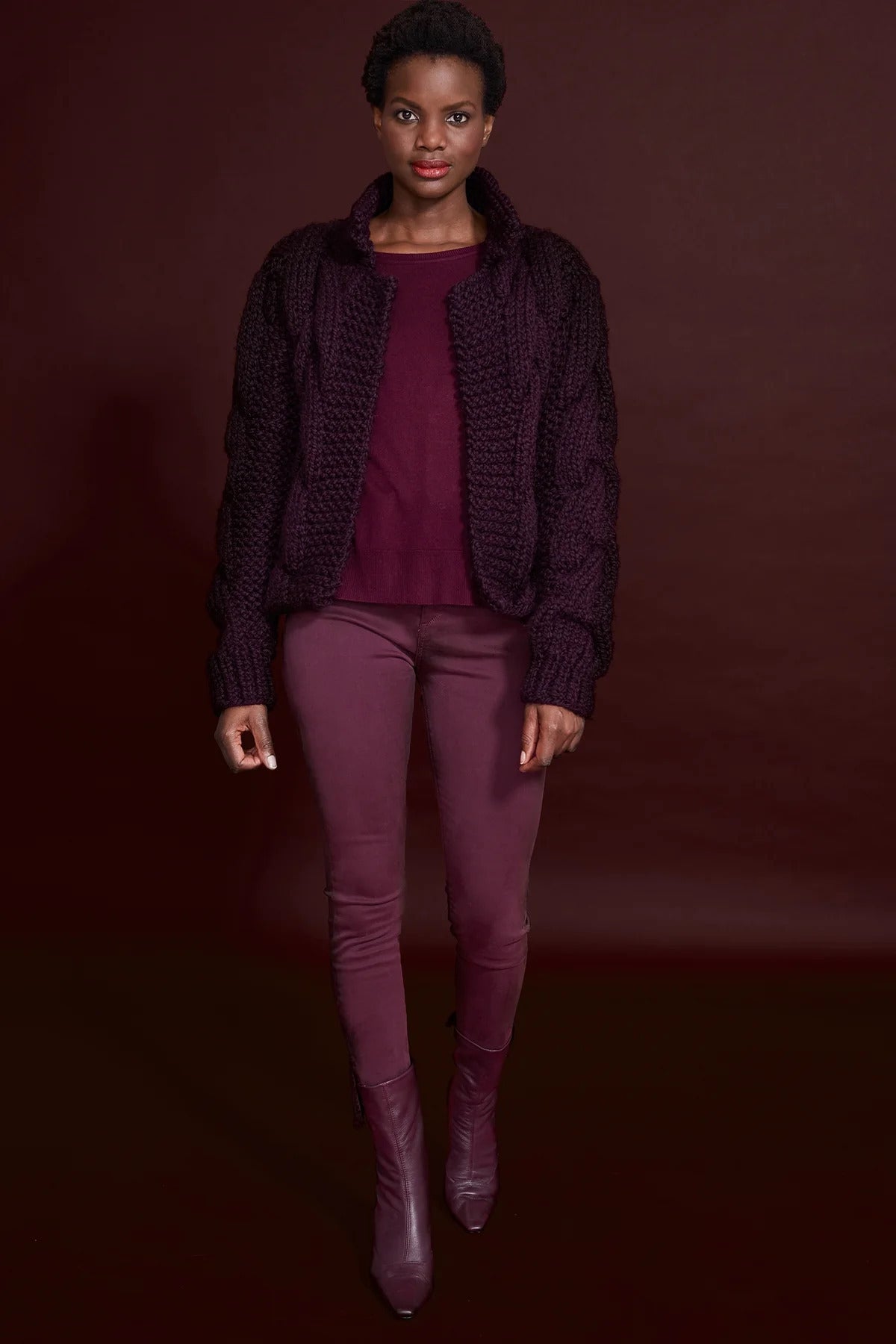 Clusterwell Cardigan in Lion Brand Wool Ease Thick&Quick  - L80351 - Downloadable PDF