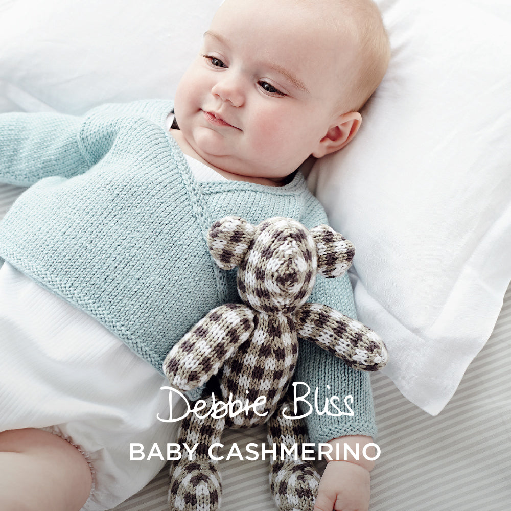Simple Crossover Cardi and Toy - Knitting Pattern for Babies in Debbie Bliss Baby Cashmerino