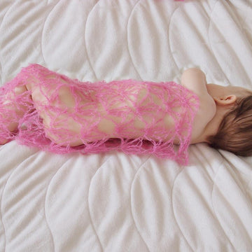 Baby prop cocoon blanket & fower headwrap