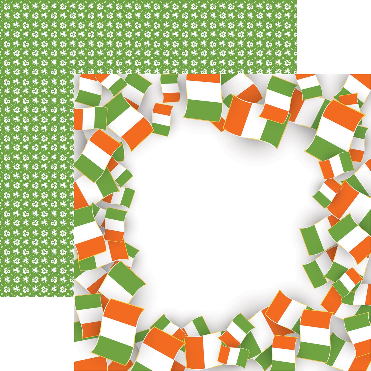 Reminisce Irish Sass Double-Sided Cardstock 12"X12" 25/Pkg - Irish Flag