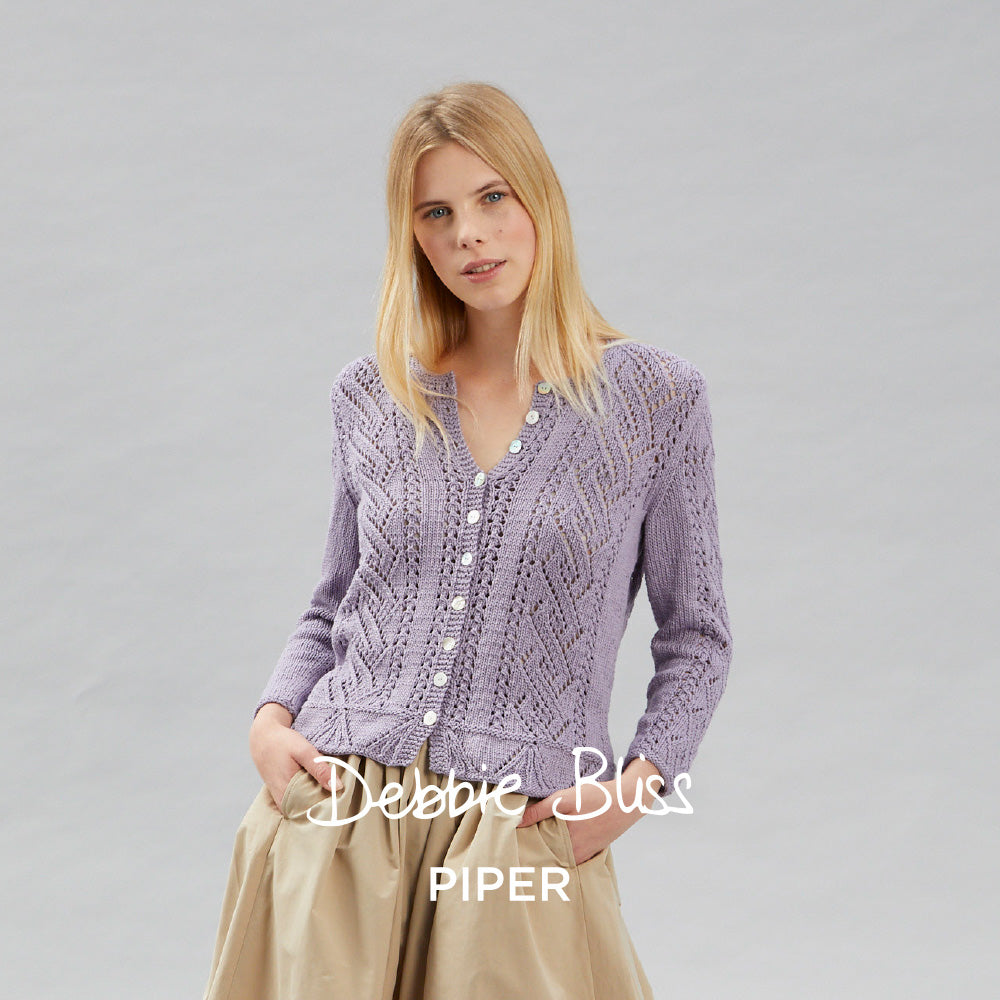 Zarah - Cardigan Knitting Pattern For Women in Debbie Bliss Piper