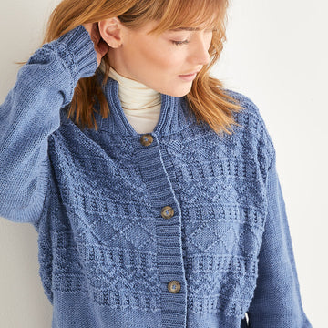 High Neck Cardigan in Sirdar Cashmere Merino Silk DK - CSCMS10210 - Downloadable PDF
