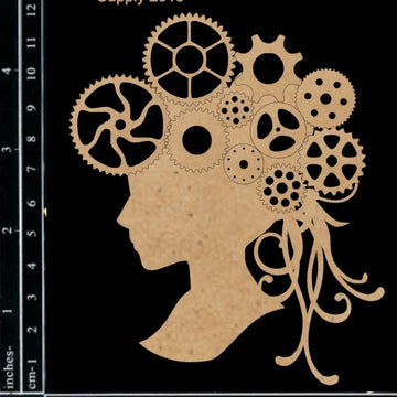 Scrapaholics Laser Cut Chipboard 1.8mm Thick - Steampunk Cameo, 4.5"X3.8"