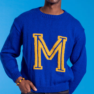 Men's Alphabet Sweater - Free Jumper Knitting Pattern for Men in Paintbox Yarns Simply Aran