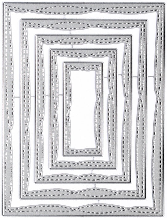 My Favorite Things Die-namics STAX Dies - Wonky Stitched Rectangle, 1" To 5.25"