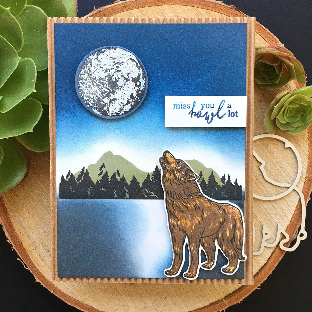Hero Arts Color Layering Clear Stamps 4"X6" - Howling Wolf