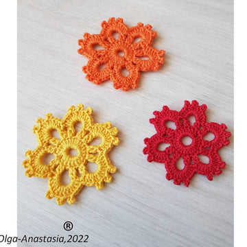 Crochet flower for 6 petals in autumn decor