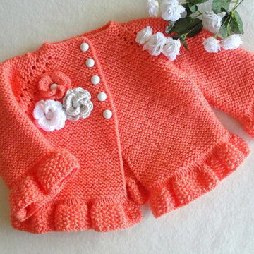 Knit Pattern Baby Girl Jacket Amelia