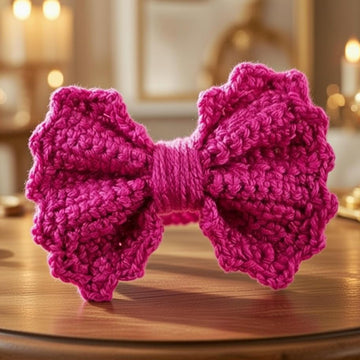 A Pink Bow🎀 Crochet Bow Pattern – Instant PDF Download + Video & Photo Tutorial