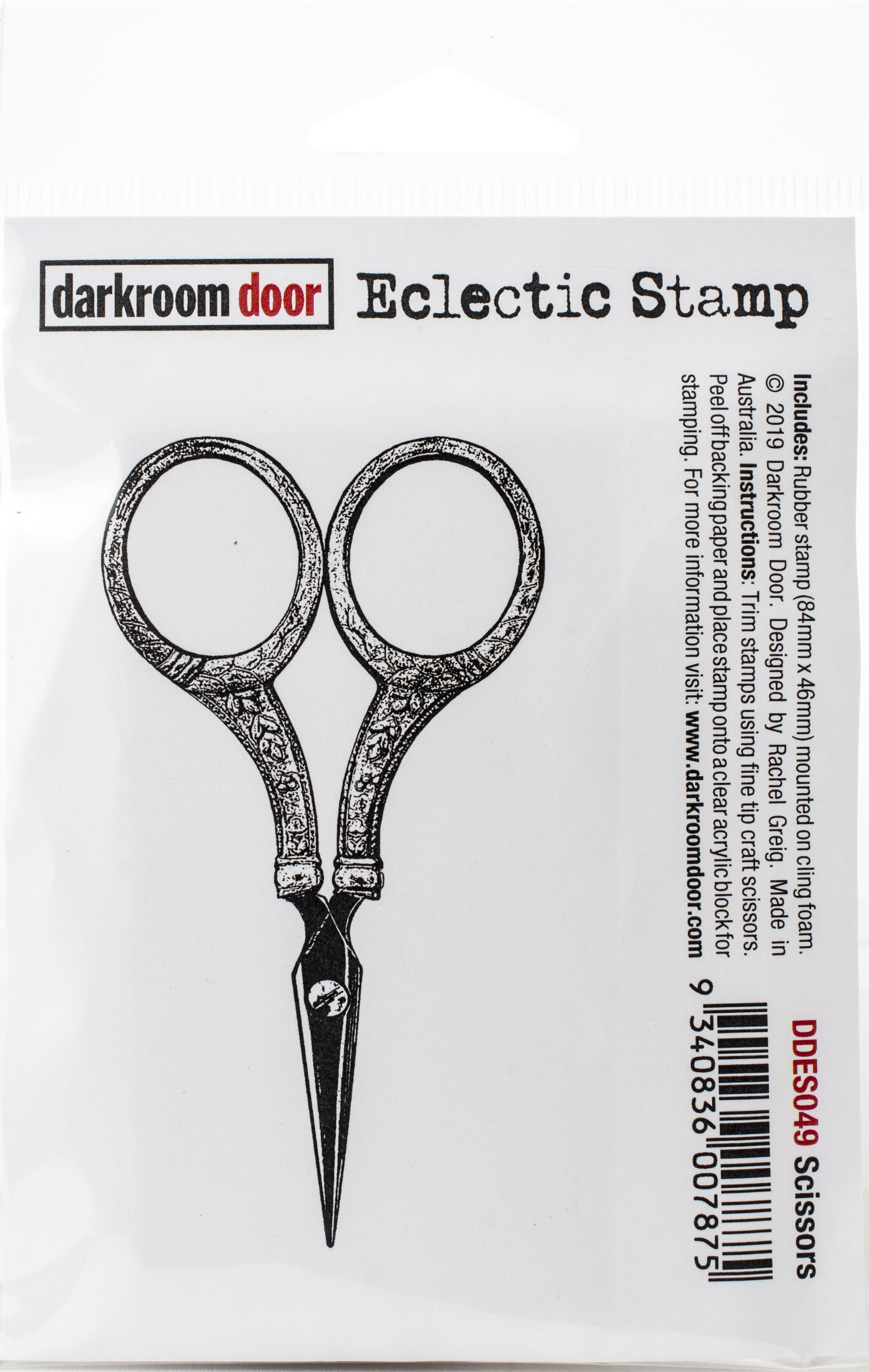 Darkroom Door Eclectic Cling Stamp 2.3"X3.3" - Scissors