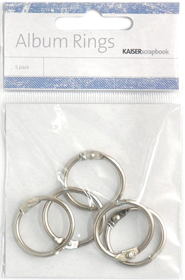 Kaisercraft Split Metal Album Rings 5/Pkg - 1" (2.5cm) Silver