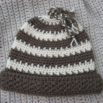 Hot Chocolate and Vanilla Swirl Hat and Scarf Set