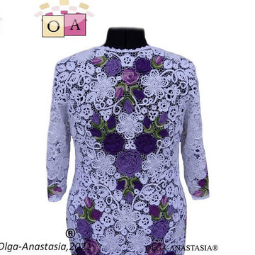 Lace cardigan with roses