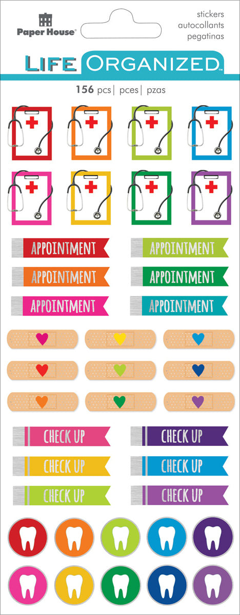Paper House Life Organized Functional Stickers 2/Sht - Doctor